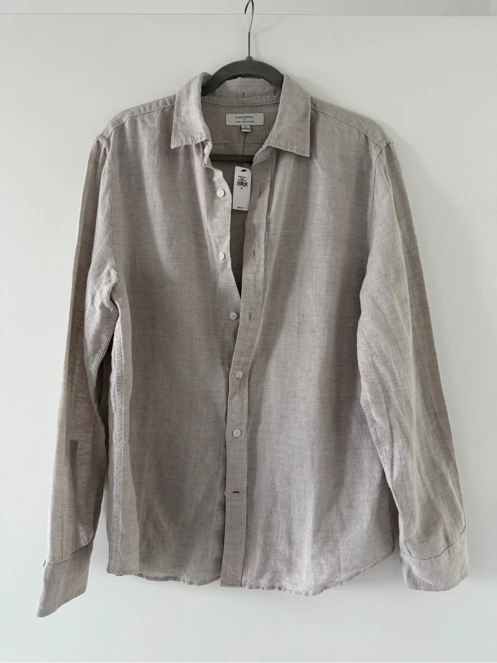 Banana Republic Men's Long-Sleeve Button-Down Shirt — Light Taupe
